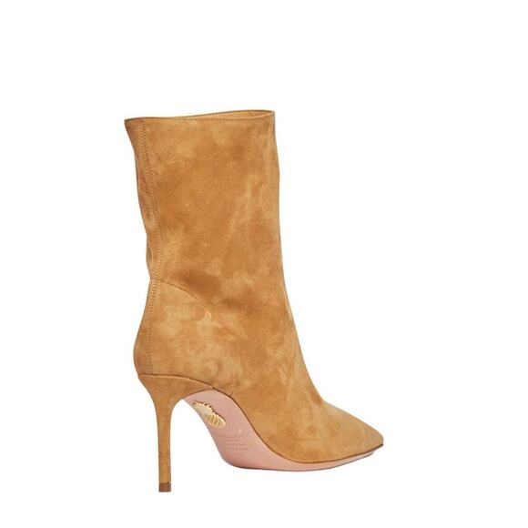Aquazzura Matignon 75 Ankle Boot in Camel Suede 40 - Picture 2 of 6
